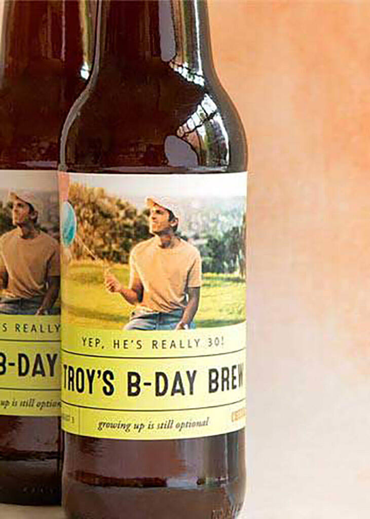milestone birthday personalized beer labels