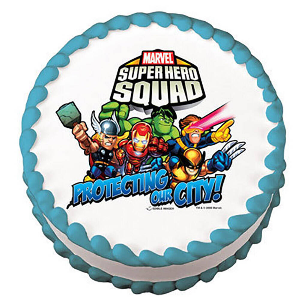 superhero edible cake image