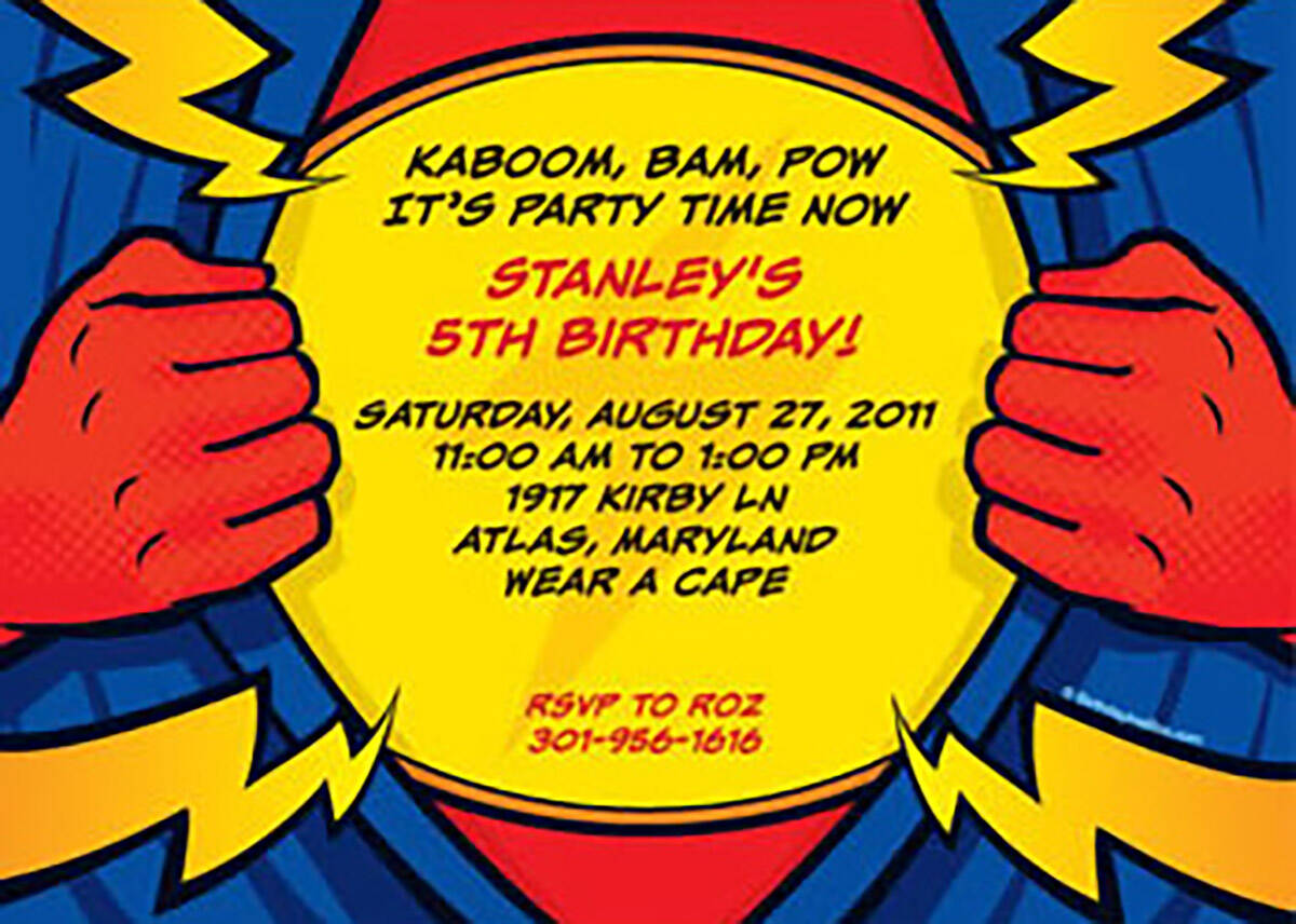 personalized superhero invitations