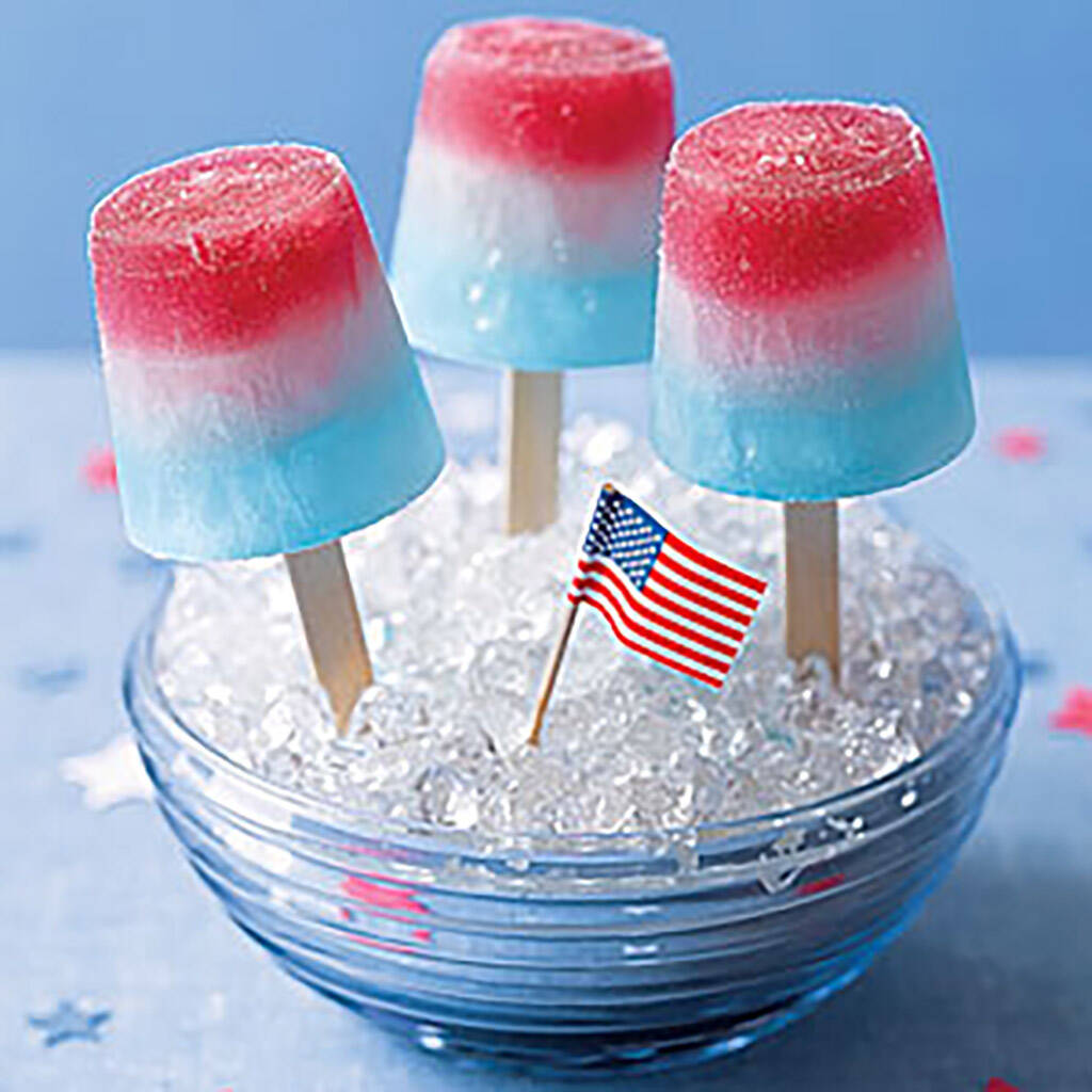 red white and blue ice pops