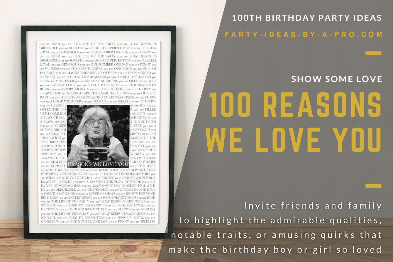 100 reasons We Love You framed gift