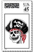 pirate postage stamps