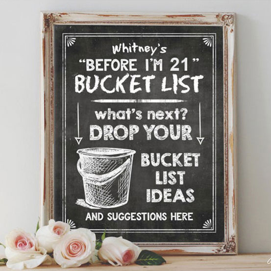 personalized bucket list printable sign