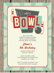 retro bowling invitations
