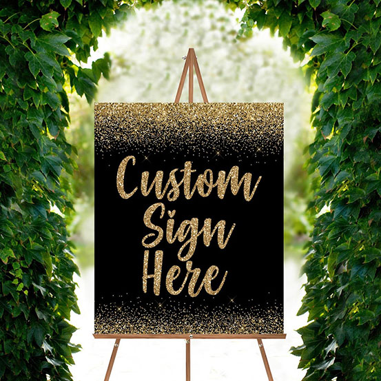 Forty & Fabulous 18th Birthday custom name welcome sign with floral design on an easel