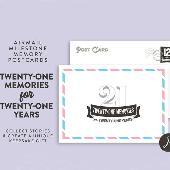 21 Memories for 21 years postcards