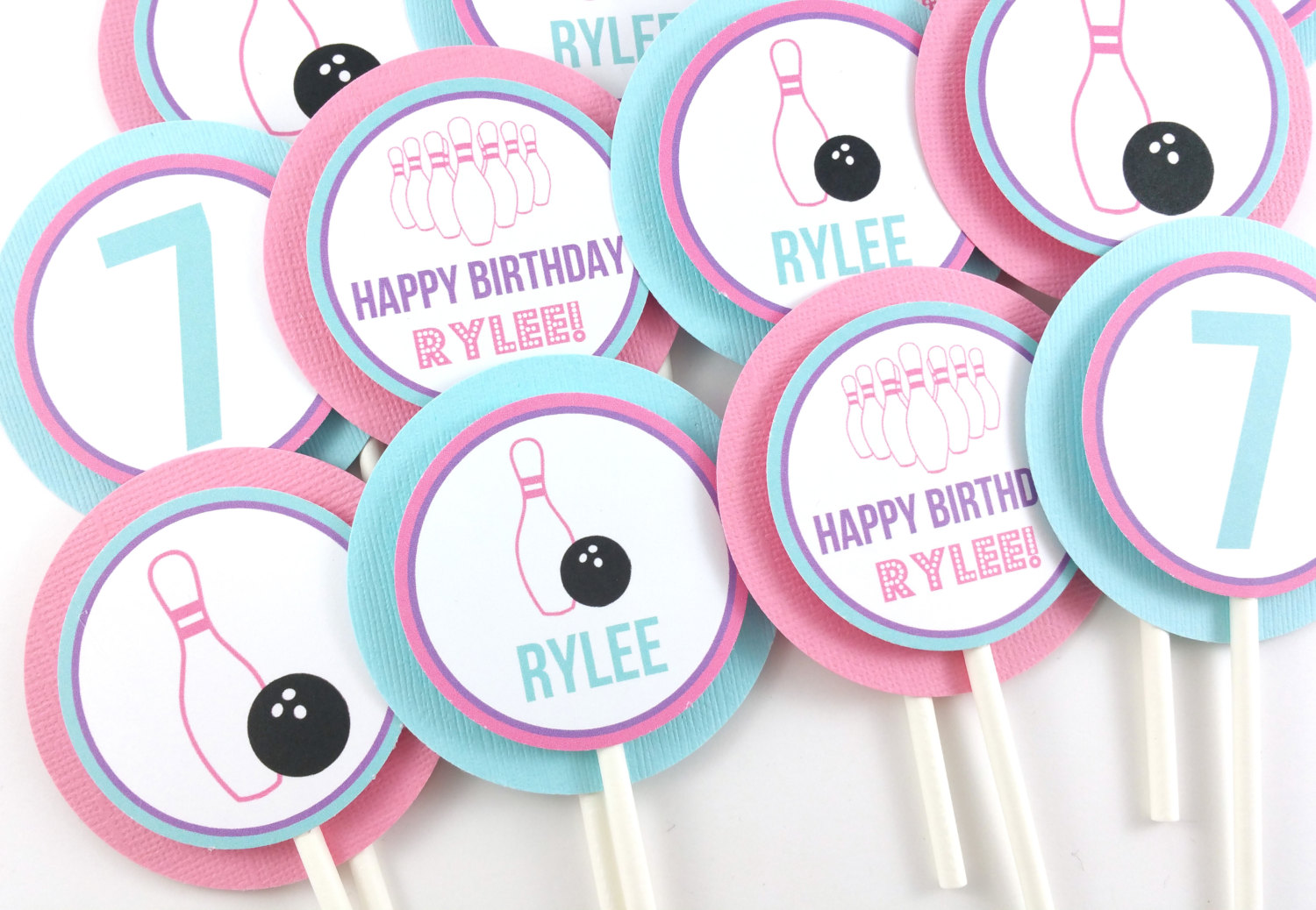 bowling cupcake toppers