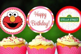 personalized elmo cupcake toppers