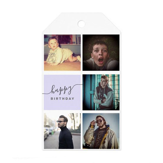 30th birthday custom photo collage gift tag
