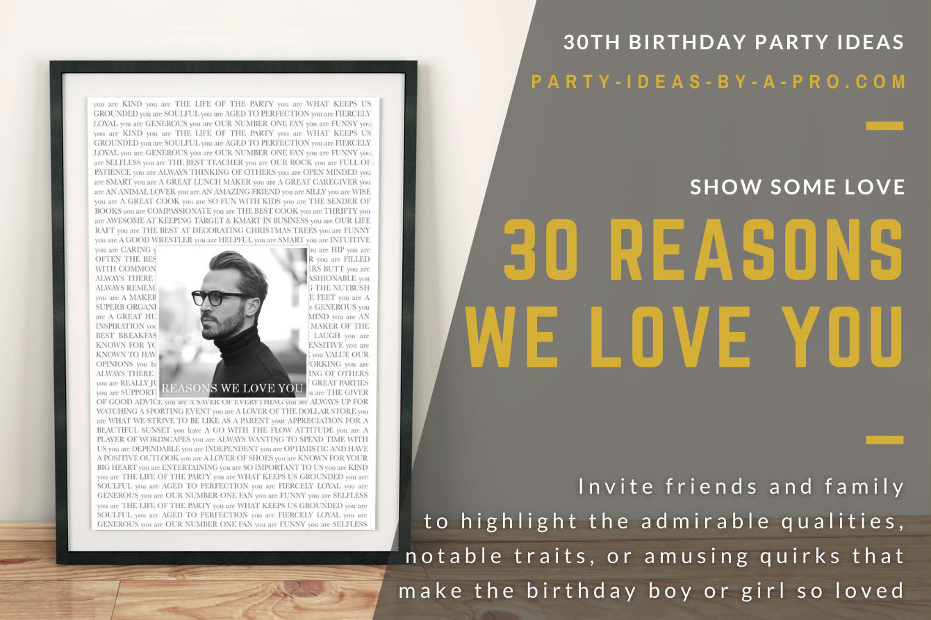 30 reasons We Love You framed gift