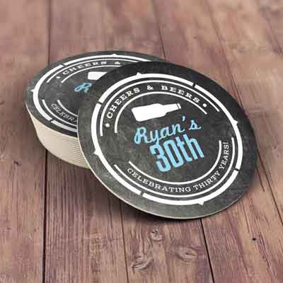Cheers and Beers 30th birthday coasters