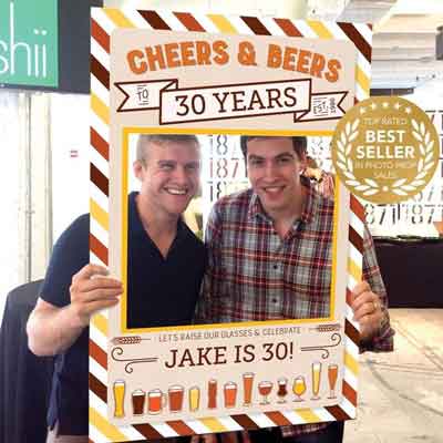 cheers and beers to 30 years photobooth props
