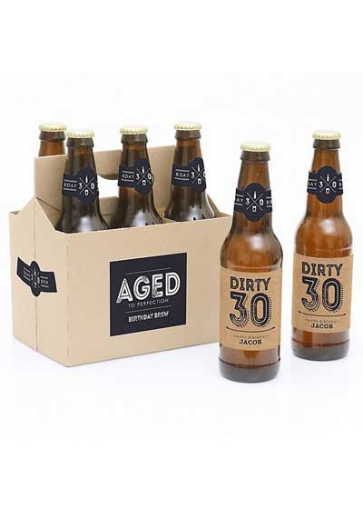 Aged to Perfection 30th birthday beer bottle labels