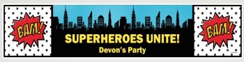 personalized superhero party banner