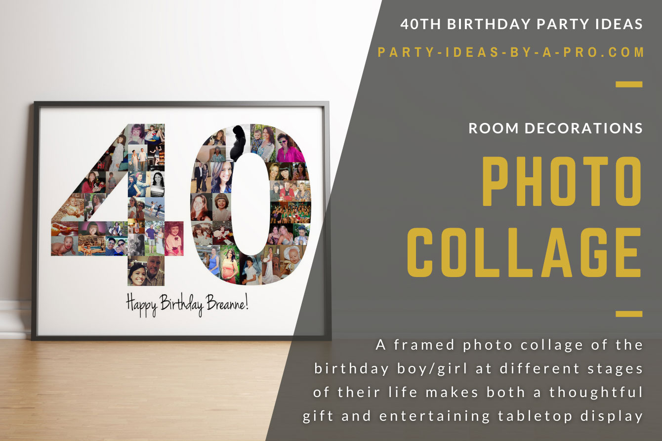 framed photo collage for 40th birthday