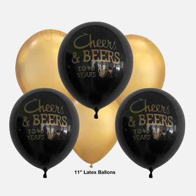 Cheers and Beers to 40 years balloons