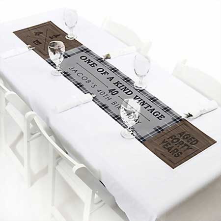 Aged to Perfection 40th birthday table runner