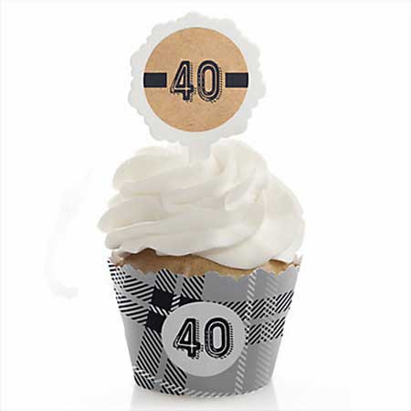 Aged to Perfection 40th birthday cupcake toppers