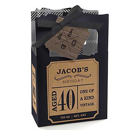 Aged to Perfection 40th birthday favor bags