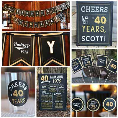 Cheers to 40 Years party supplies