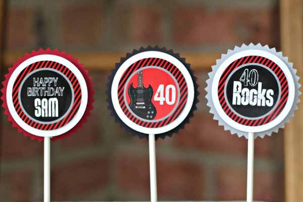 40 Rocks cupcake toppers