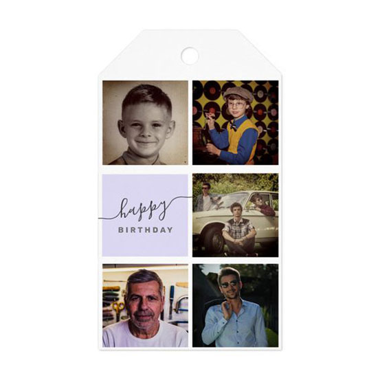 50th birthday custom photo collage gift tag