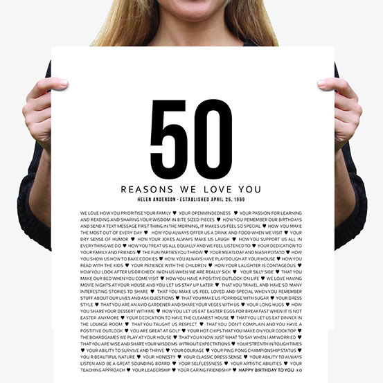 50 reasons We Love You