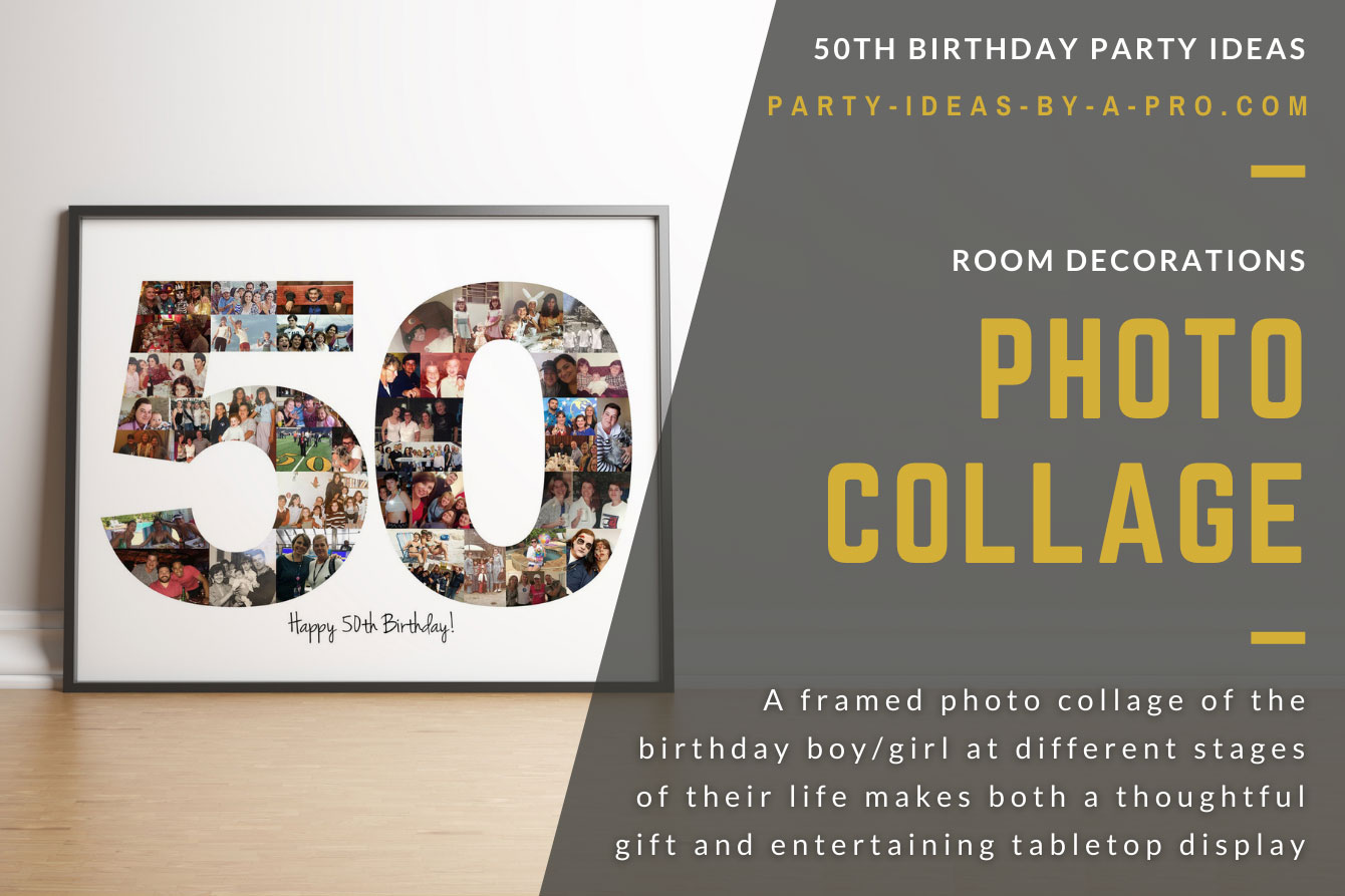 framed photo collage for 50th birthday