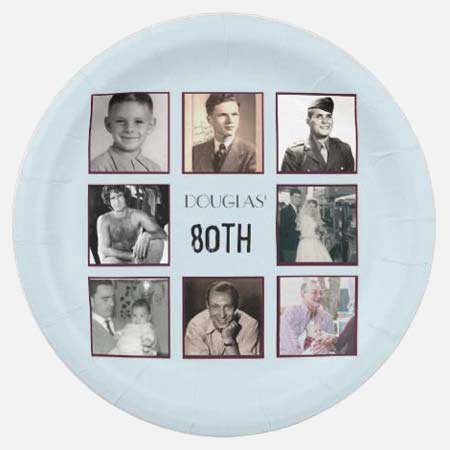 Through the Years photo collage paper plates