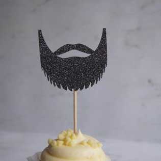 beard cupcake toppers