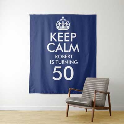 Keep Calm 50th birthday backdrop
