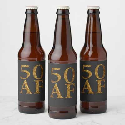 50 AF beer bottle labels