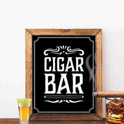 Jack Daniels style Cigar Bar party sign