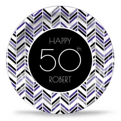 Best 50th Ever purple party plates