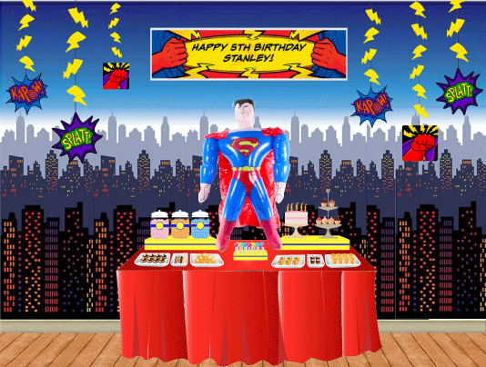 superhero dessert table