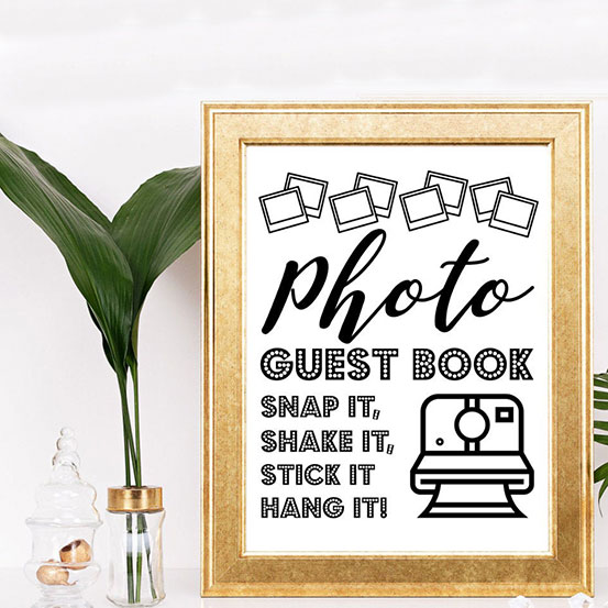 Snap it, Shake it, Stick it, Sign it photo guest book sign
