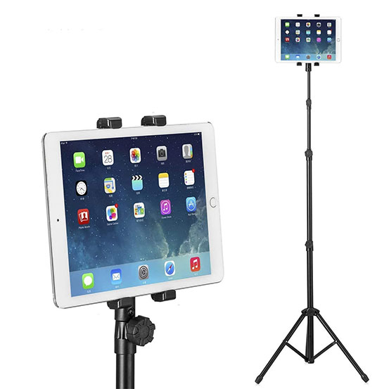 tablet on a tripod with remote control