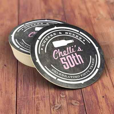 Cheers and Beers 60th birthday coasters