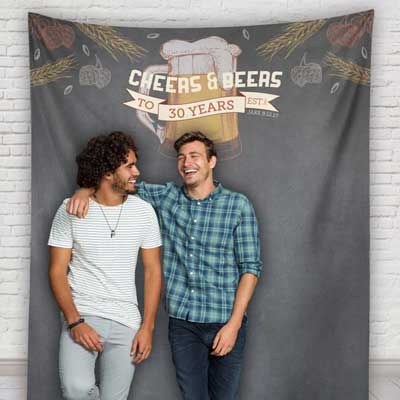 Cheers and Beers to 60 years wall tapestry