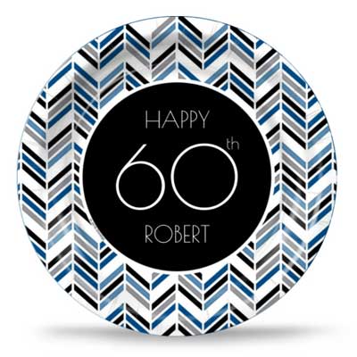 Best 60th Ever blue party plates