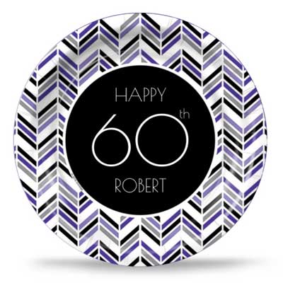 Best 60th Ever purple party plates