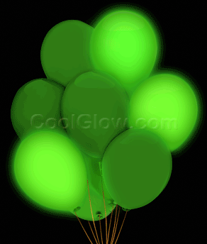 green flashing balloons