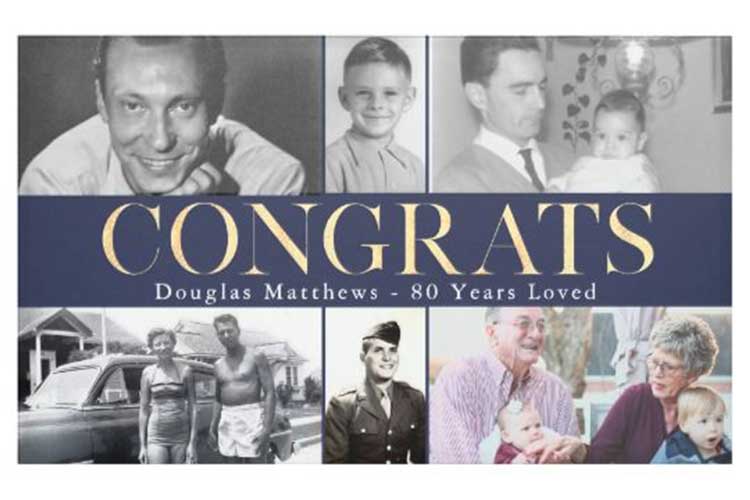 Through the Years photo collage banner