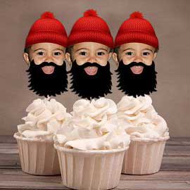 custom photo lumberjack cupcake toppers