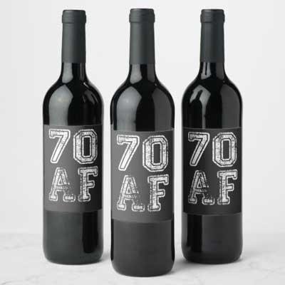70 AF wine bottle labels