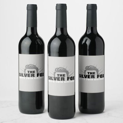 The Silver Fox wine bottle labels