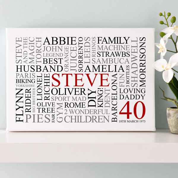 70th Birthday Gifts Personalised For Him Grandad Word Art Any Name Number 80th 