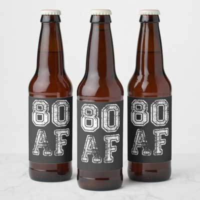 80 AF beer bottle labels