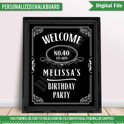 custom Jack Daniels whiskey party sign