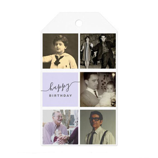 85th birthday custom photo collage gift tag